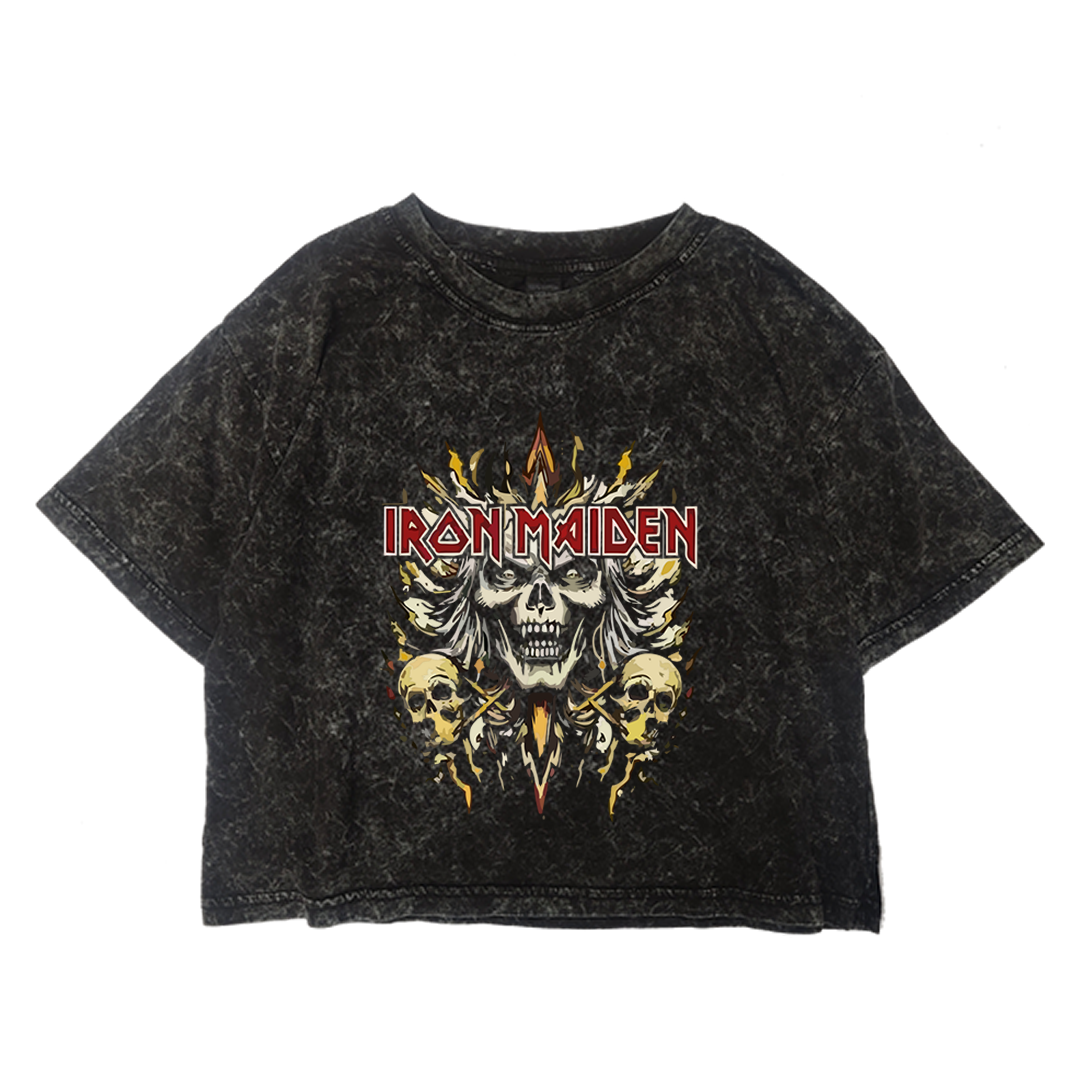Crop Acid Iron Maiden Eddie Heads