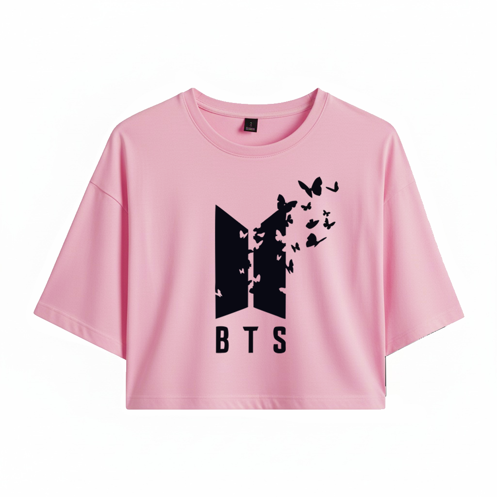 Crop BTS Classic Logo Butterfly