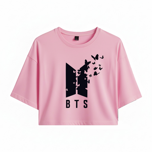 Crop BTS Classic Logo Butterfly