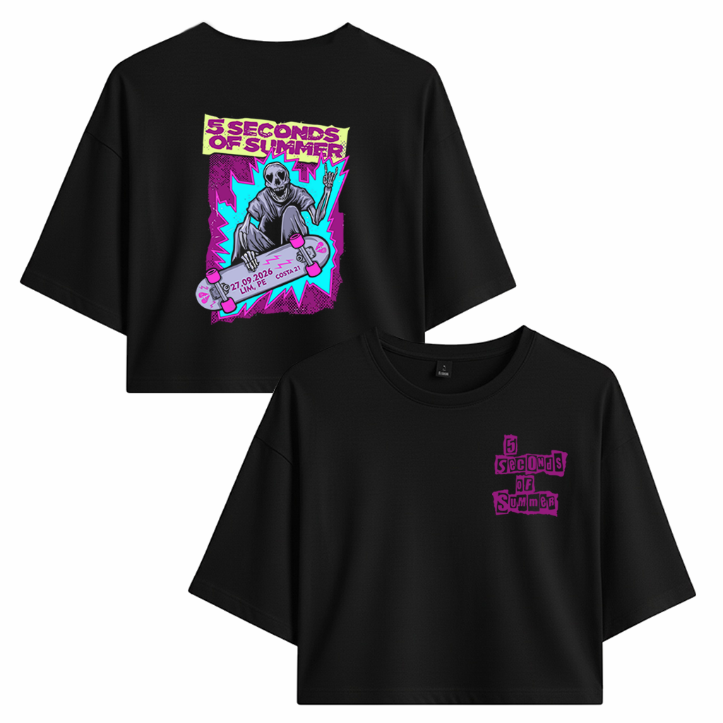Crop 5 Seconds of Summer Skate Calavera
