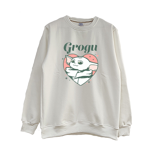 Crewneck Mandalorian y Grogu Corazón