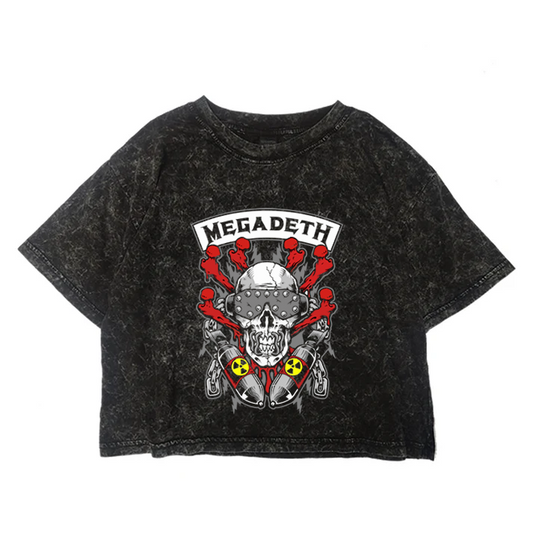 Crop Acid Megadeth Skull And Bombs