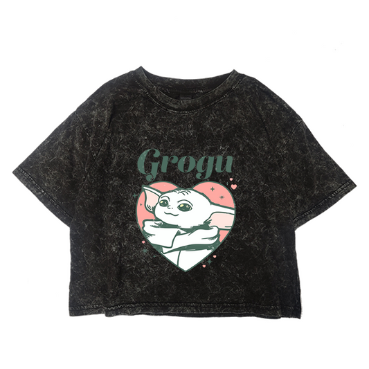 Crop Acid Mandalorian y Grogu Corazón