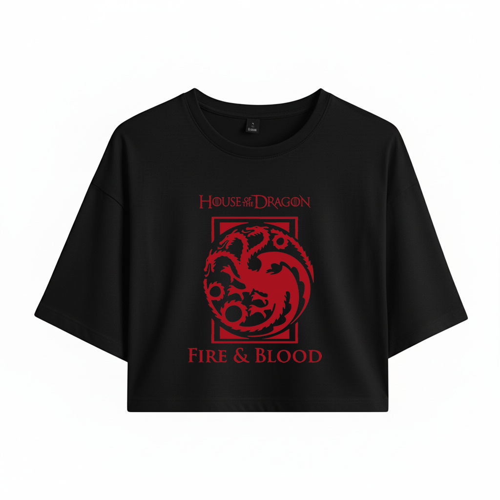 Crop House of the Dragon Fire & Blood Red