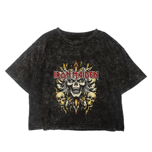 Crop Acid Iron Maiden Eddie Heads