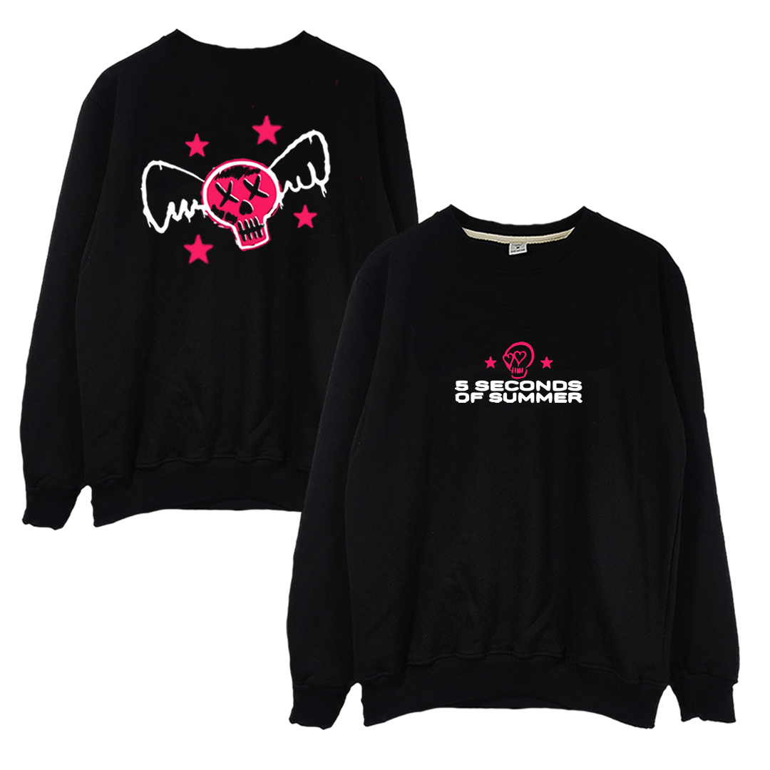 Crewneck 5 Seconds of Summer Wings Skull